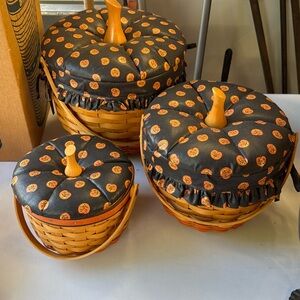 Longaberger Pumpkin Baskets Set of 3